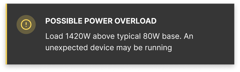Power overload alert